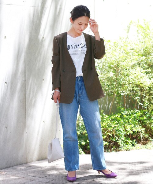 「JOURNAL STANDARD relume」 ノーカラージャケット 36 ブラウン レディース