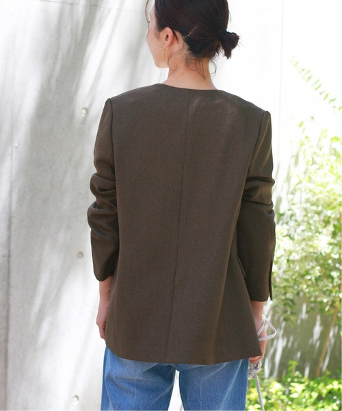 「JOURNAL STANDARD relume」 ノーカラージャケット 36 ブラウン レディース