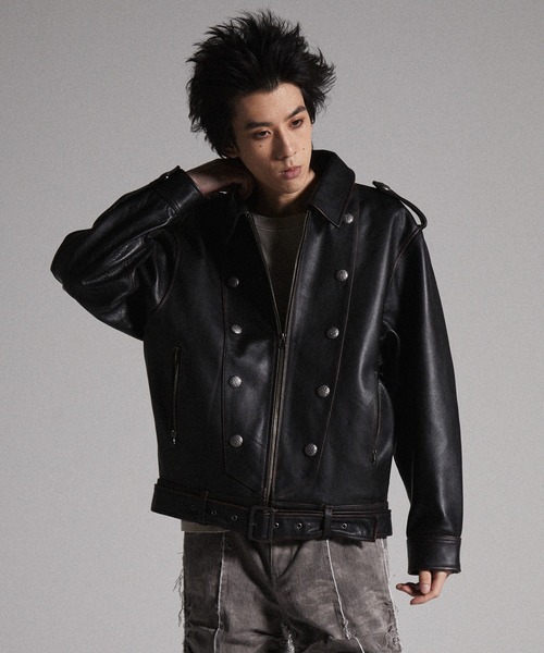 GRANCY ブルゾン アウター 「GRANCY」Napoleon Leather Blouson