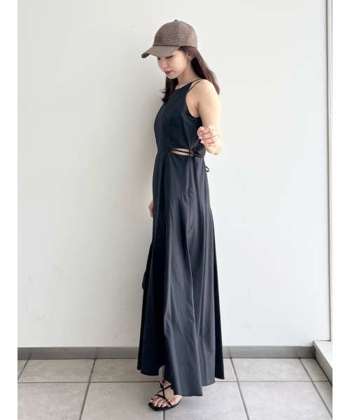 n100ワンピース シースルーレース ハイウエスト長袖膝丈タイトドレスワンピース