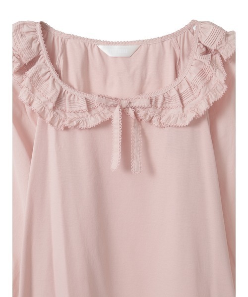 PINK HOUSE tシャツ ローンフリル襟付きカットソー レディース