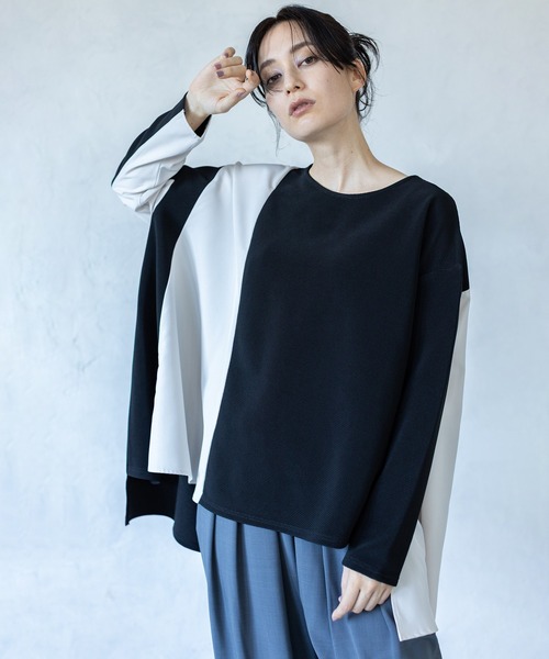 OSMOSIS（オズモーシス） tシャツ アシンメトリー切替プルオーバー