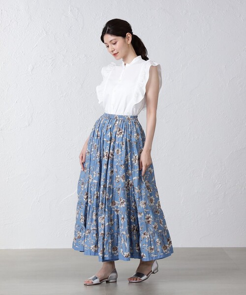 「EPOCA THE SHOP」 半袖ブラウス 38 ブラウン レディース_画像3