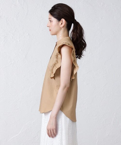 「EPOCA THE SHOP」 半袖ブラウス 38 ブラウン レディース_画像7