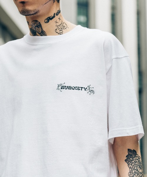 「Subciety」 半袖Tシャツ X-LARGE ブラウン メンズ_画像5
