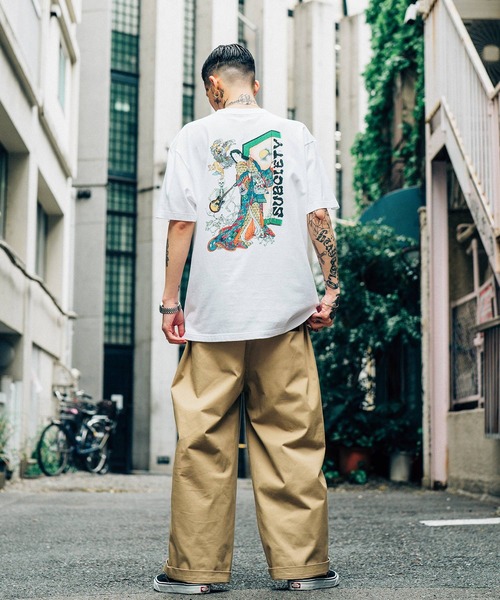 「Subciety」 半袖Tシャツ X-LARGE ブラウン メンズ_画像7