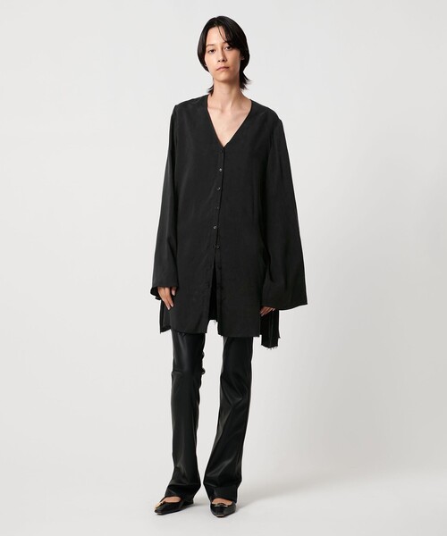 美品】AEWEN MATOPH リブ コンビ Vネック ロングワンピース