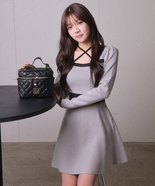 LIP SERVICE（リップサービス） ワンピース バックリボンバイカラー