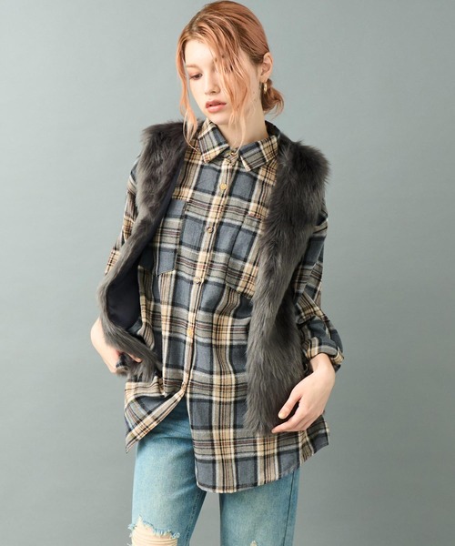 ANAP（アナップ） ベスト ジレ ロング ファー ベスト レディース