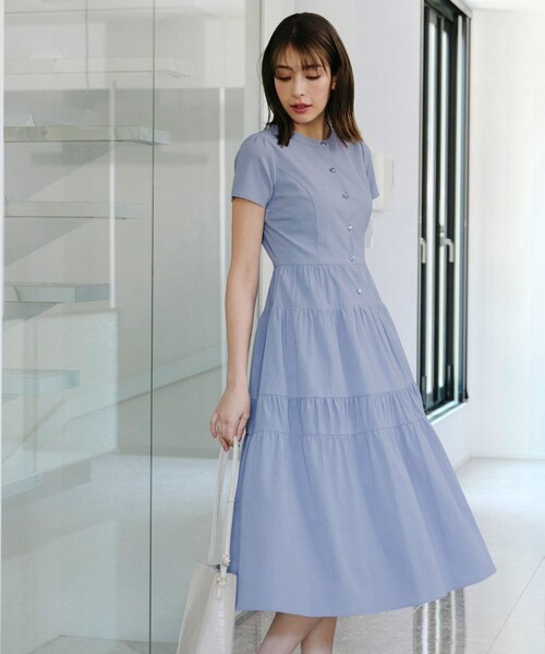 「Tiaclasse」 半袖ワンピース X-LARGE ブルー レディース_画像3