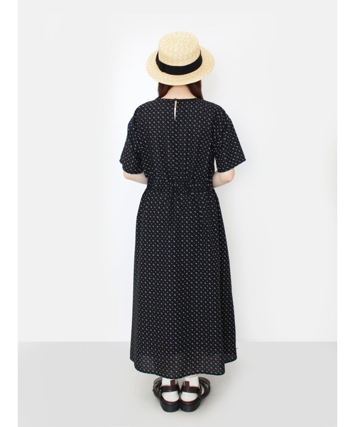 「ehka sopo」 半袖ワンピース フリ- レッド レディース_画像8