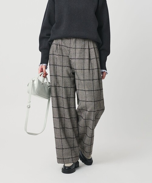 BEAUTY＆YOUTH UNITED ARROWS パンツ チェック ワイドタックパンツ