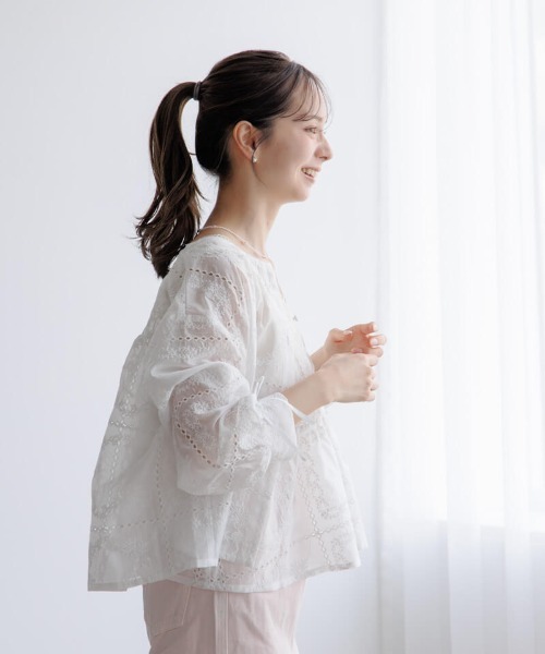 「flower」 長袖ブラウス FREE ホワイト レディース_画像6