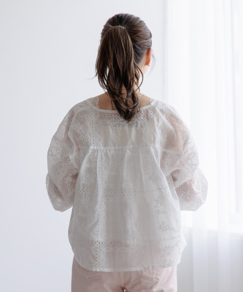 「flower」 長袖ブラウス FREE ホワイト レディース_画像7