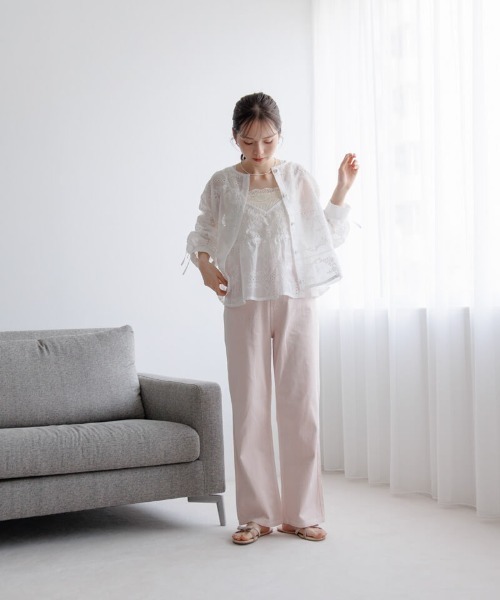 「flower」 長袖ブラウス FREE ホワイト レディース_画像8