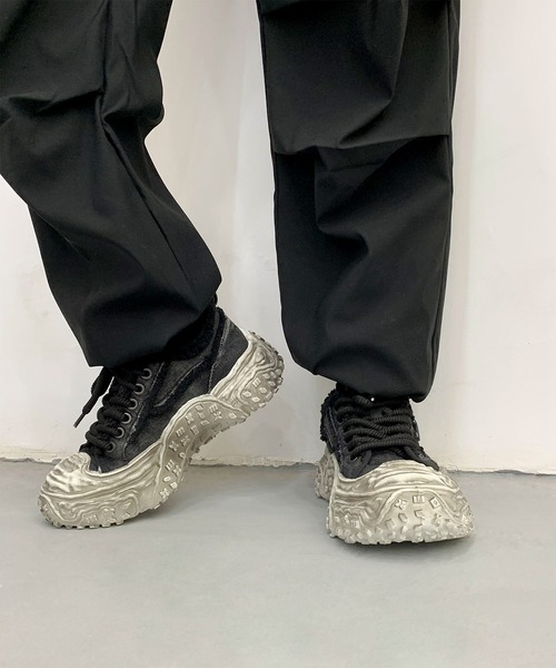 shoes365 スニーカー デニム厚底スニーカー/Denim platform sneakers