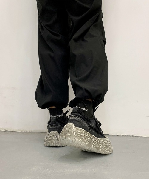 shoes365 スニーカー デニム厚底スニーカー/Denim platform sneakers