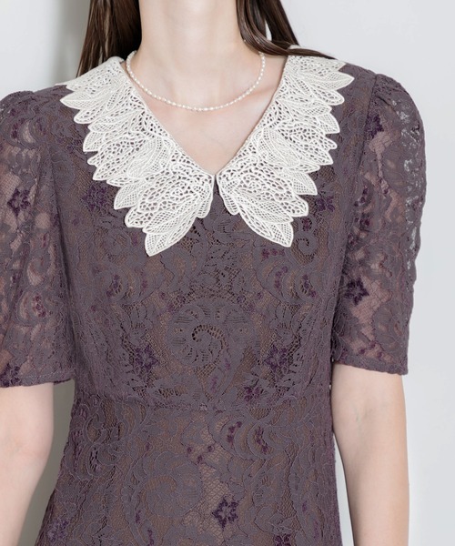 「Leja」 半袖ワンピース LARGE パープル レディースの画像