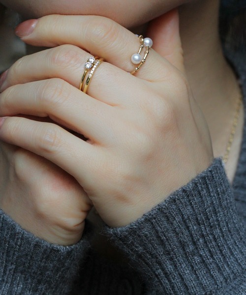 NOIR DE POUPEE（ノワールドプーペ） 指輪 リング Pearl Flow K18 淡水