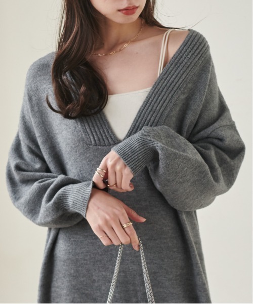 「RANAN」 ニットワンピース LL ベージュ レディース_画像6