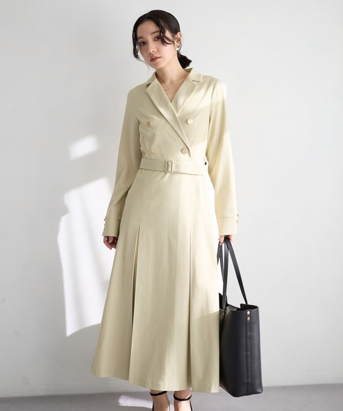 Andemiu（アンデミュウ） ワンピース トレンチ風キンボタンワンピース