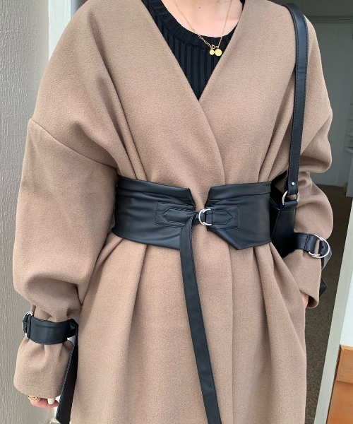 「ABITOKYO」 ノーカラーコート FREE ブルー レディース_画像8