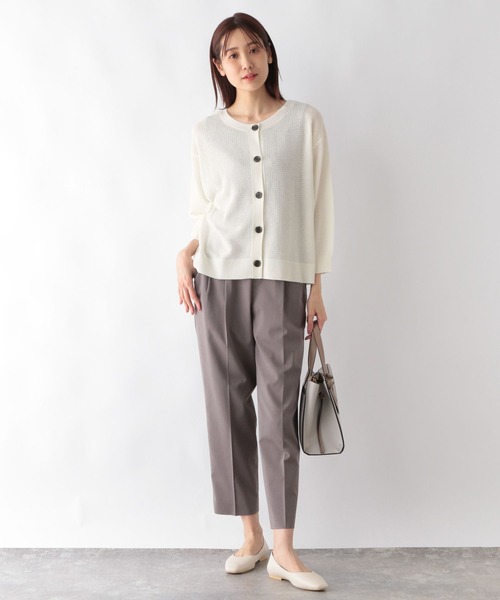 「GLOBAL WORK」 7分袖ニットカーディガン LARGE ブラック レディース_画像2