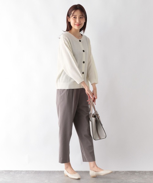 「GLOBAL WORK」 7分袖ニットカーディガン LARGE ブラック レディース_画像3