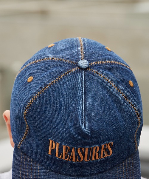 PLEASURES（プレジャーズ） キャップ 帽子 ZIG ZAG DENIM CAP フラット
