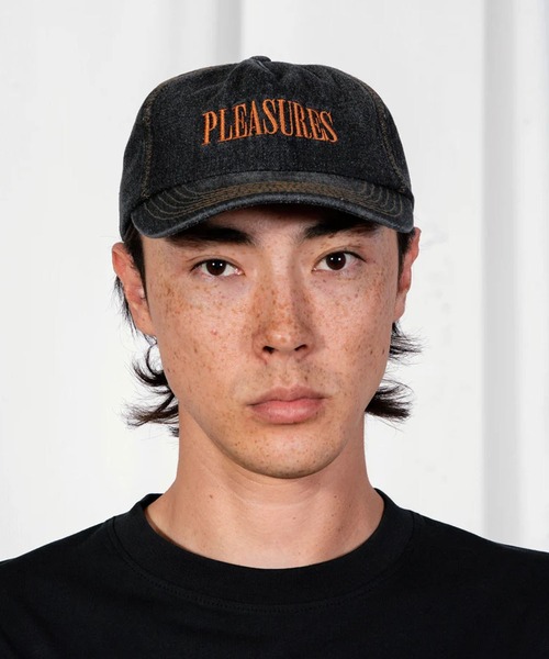 PLEASURES（プレジャーズ） キャップ 帽子 ZIG ZAG DENIM CAP フラット