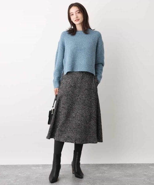 「MK MICHEL KLEIN」 フレアスカート 38 ブラック レディース_画像3