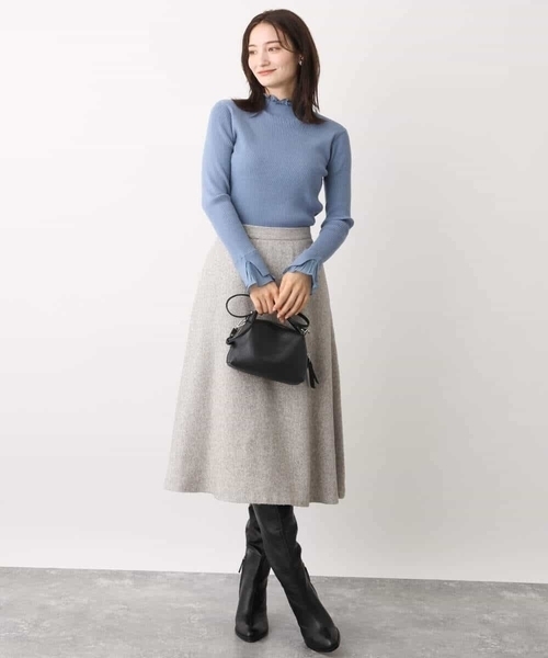 「MK MICHEL KLEIN」 フレアスカート 38 ブラック レディース_画像7