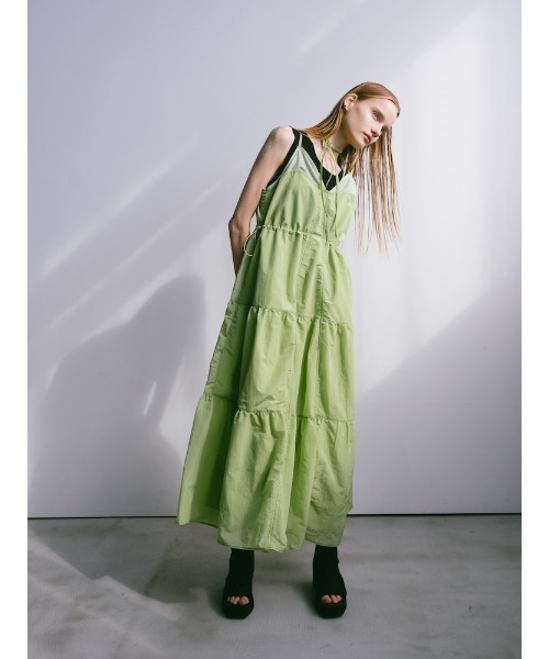 sahara（サハラ） ワンピース Mesh Panel Tiered Dress｜メッシュ
