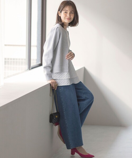 「組曲」 ニットカーディガン 2 ネイビー レディース_画像5