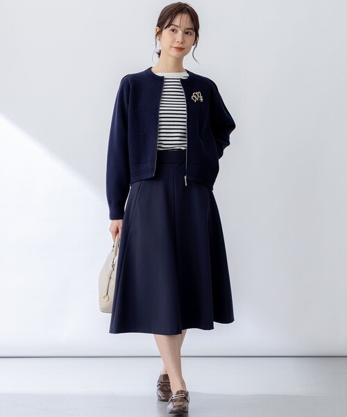 「組曲」 ニットカーディガン 2 ネイビー レディース_画像8
