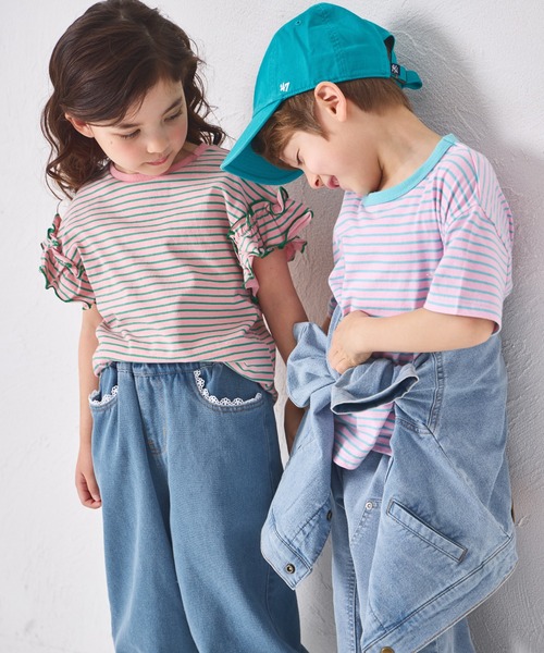 pairmanon（ペアマノン） ワイドパンツ パンツ ガールズ レース 裾ゴム