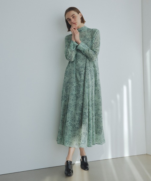 「styling/」 長袖ワンピース 0 カーキ レディース_3