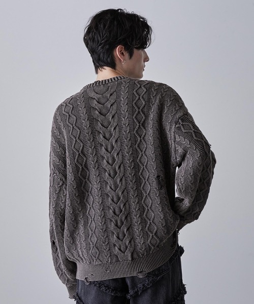 「CLEL」 長袖ニット X-SMALL チャコールアッシュ メンズ_画像3