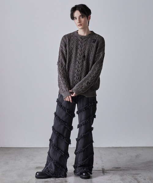 「CLEL」 長袖ニット X-SMALL チャコールアッシュ メンズ_画像7