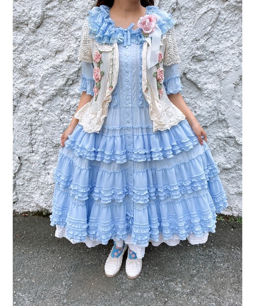 PINK HOUSE（ピンクハウス） カーディガン ポワン・ド・ローズモチーフ