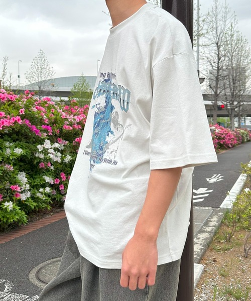 「Snap club」 半袖Tシャツ M ネイビー レディース_画像3