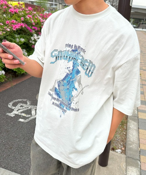 「Snap club」 半袖Tシャツ M ネイビー レディース_画像7