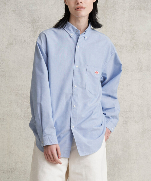ダントン  長袖シャツ　ブルー　34 Danton（ダントン） 長袖シャツ 34 サックスブルー レディース