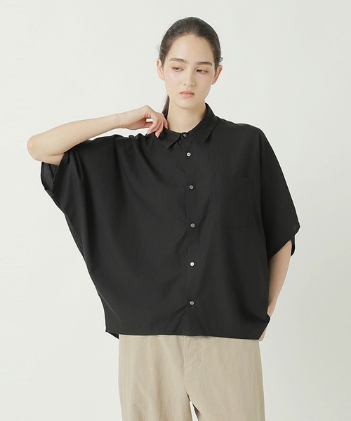 ブラウス シャツ (S)DRAPE BROAD CLOTH SHIRT レディース