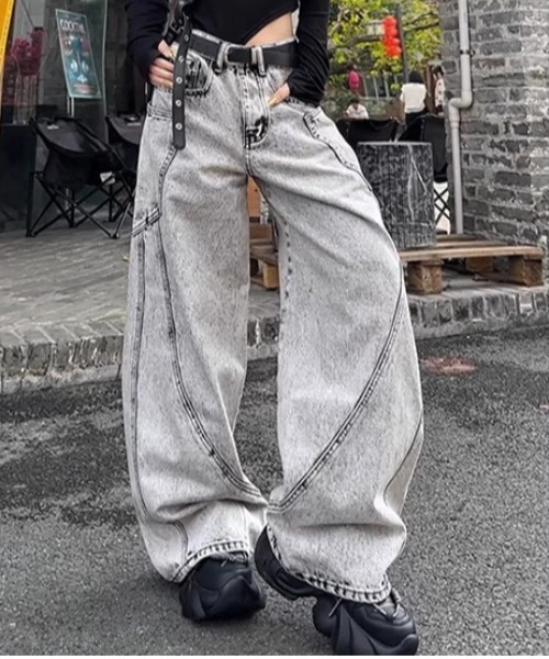 「lilful」 デニムパンツ M グレー レディース_画像3