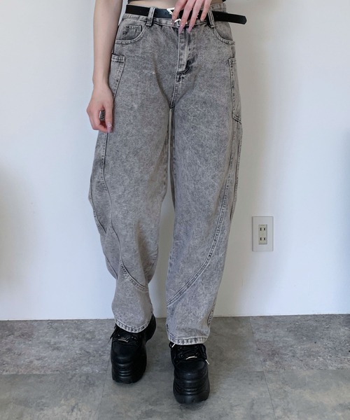 「lilful」 デニムパンツ M グレー レディース_画像6