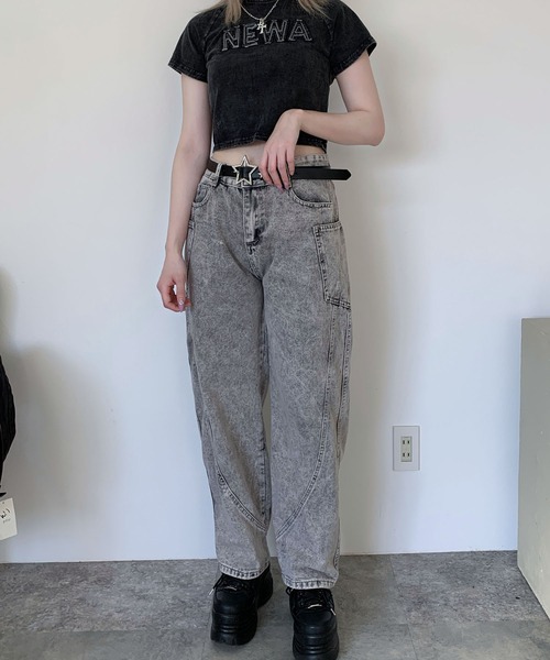 「lilful」 デニムパンツ M グレー レディース_画像7