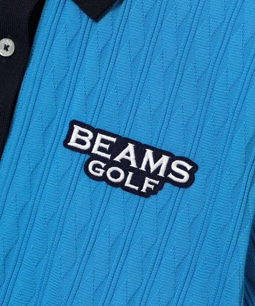 「BEAMS GOLF」 半袖ポロシャツ SMALL ネイビー レディース_画像5