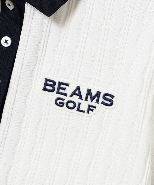 「BEAMS GOLF」 半袖ポロシャツ SMALL ネイビー レディース_画像7