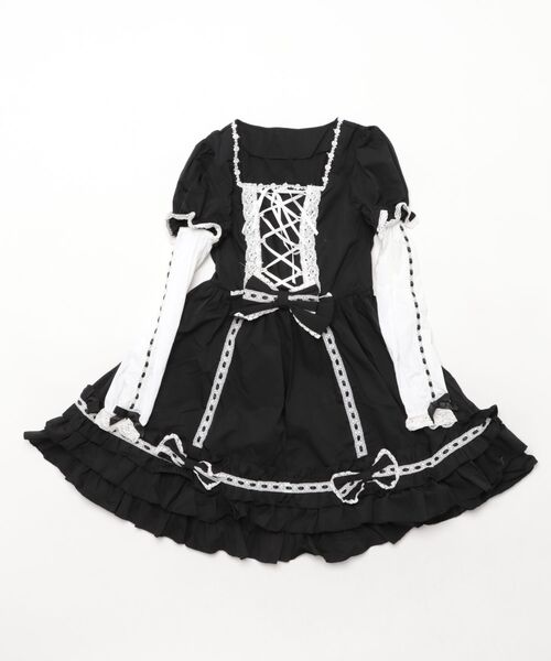 「BODYLINE」 半袖ワンピース M ブラウン レディース_画像3